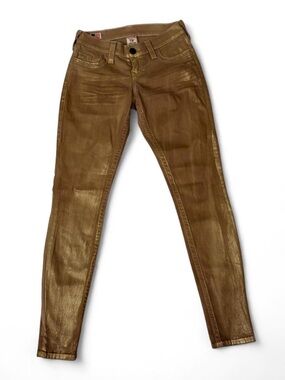 True Religion Metallic Bronze Skinny Jeans